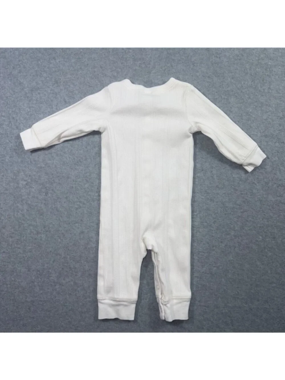 Carter’s Baby 6M Ivory White Ribbed Footless One Piece Snap Pajama Sleeper